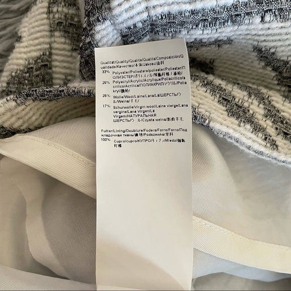 HUGO BOSS Dakola Gray Jacquard Zebra Stripe Shift Dress Wool Blend - Picture 11 of 14